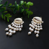 Freshwater Rice Pearl Shell Ear Clip Jewelry for Women