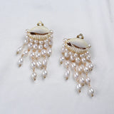 Freshwater Rice Pearl Shell Ear Clip Jewelry for Women