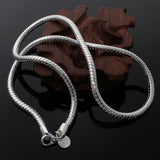 925 Silver 4MM Snake Necklace Solid Chain 20-24 Inches
