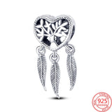 925 Silver Dream catcher Charms Beads Women Fine Jewelry Gift