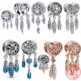 925 Silver Dream catcher Charms Beads Women Fine Jewelry Gift