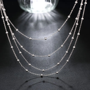925 Silver Bead Chain Necklace 18-in Smooth Wedding Birthday