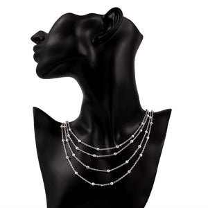 925 Silver Bead Chain Necklace 18-in Smooth Wedding Birthday