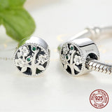 925 Silver Heart Shaped Life Tree Charm for Bracelet Beads Jewelry Pendant