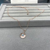 925S Sterling Silver Moonstone Pendant French O Chain for Women