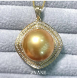 Hot 9-10mm Nanhai stud pearl pendant necklace 925s