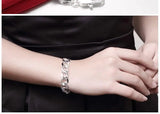 Hot Classic 12MM Sideways Men Chain 925 Sterling Silver Bracelet for Woman
