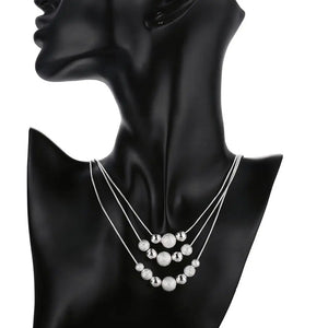 925 Silver Necklace 16" Snake Chain Frosted Beads Christmas