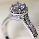 5A ZC Crystal Zircon Female Wedding Flower Rings
