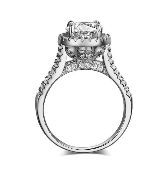 5A ZC Crystal Zircon Female Wedding Flower Rings