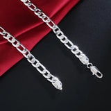 925 Silver Necklace 8MM Flat Geometry Men's 20" Christmas