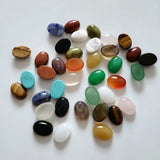 50Pcs 10x14mm Mixed Natural Stone Cabochon Beads DIY Jewelry Making
