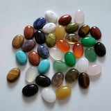 50Pcs 10x14mm Mixed Natural Stone Cabochon Beads DIY Jewelry Making