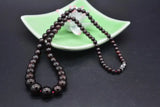 11mm Natural Garnet Round Beads Necklace 17''