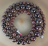 11mm Natural Garnet Round Beads Necklace 17''
