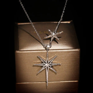 Hexagon Star Pendant Light Necklace for Women