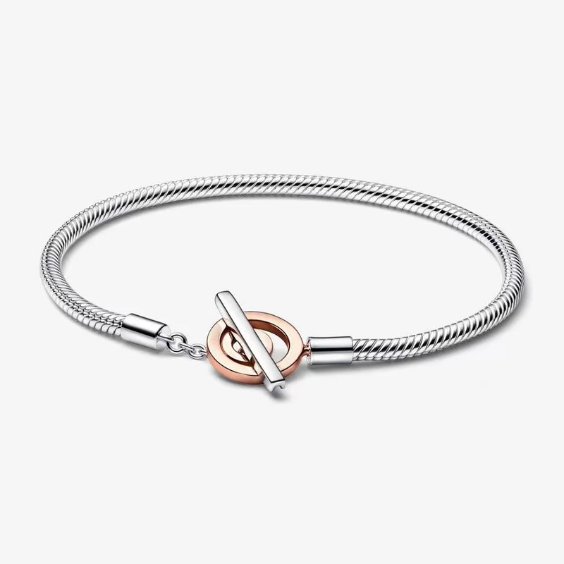 925 Silver Snake Chain Bracelet Crown Bangle