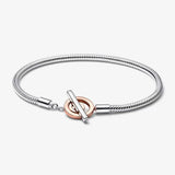 925 Silver Snake Chain Bracelet Crown Bangle