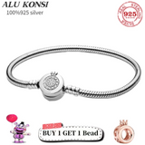 925 Sterling Silver Snake Chain Bracelet Crown Bangle for Women