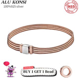 Hot 925 Sterling Silver Cat Bracelet for Women DIY Charm Jewelry