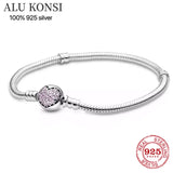 925 Sterling Silver Snake Chain Bracelet Bangle Women