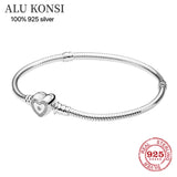 925 Sterling Silver Snake Chain Bracelet Bangle Women