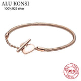 Fashionable 925 Silver Snake Chain Bracelet for Women