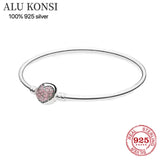 925 Sterling Silver Snake Chain Bracelet Bangle Women