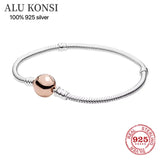 925 Sterling Silver Snake Chain Bracelet Bangle Women