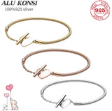 Fashionable 925 Silver Snake Chain Bracelet for Women