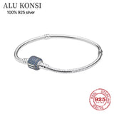 925 Sterling Silver Snake Chain Bracelet Bangle Women