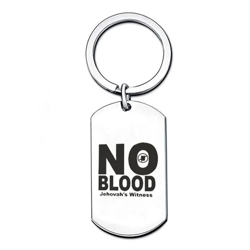 JW Keychain Scripture Pendant No Blood Christ