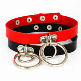 Hot Punk Nightclub Hip-Hop Leather Ring Necklace