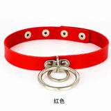 Hot Punk Nightclub Hip-Hop Leather Ring Necklace