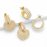 Heart-shaped Pearl Earrings Gold-plated Jewelry for Women