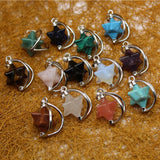 Natural Stone Melkaba Pink Crystal Pendant Necklace for Women