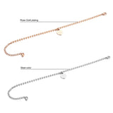 Sumer Beach Leg bracelet Women Beaded heart Pendant stainless steel Chain Anklet