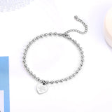 Sumer Beach Leg bracelet Women Beaded heart Pendant stainless steel Chain Anklet