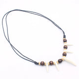 Acrylic Wolf Teeth Beaded Necklace Adjustable Length Couple Necklace Amulet MN05