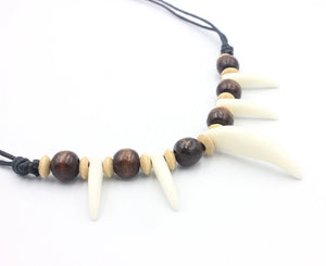 Acrylic Wolf Teeth Beaded Necklace Adjustable Length Couple Necklace Amulet MN05