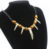 Acrylic Wolf Teeth Beaded Necklace Adjustable Length Couple Necklace Amulet MN05