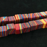 8mm Diagonal Cube Black&White Red Blue Calaite Turquoises Stone Beads