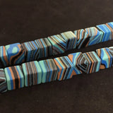 8mm Diagonal Cube Black&White Red Blue Calaite Turquoises Stone Beads