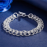925 Silver Circle Chain Bracelet for Woman Men Wedding Jewelry