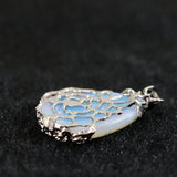 Rhinestone Opal Charms Teardrop Pendant for Long Chain Necklace