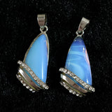 Rhinestone Opal Charms Teardrop Pendant for Long Chain Necklace
