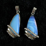 Rhinestone Opal Charms Teardrop Pendant for Long Chain Necklace