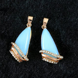 Rhinestone Opal Charms Teardrop Pendant for Long Chain Necklace
