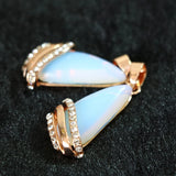 Rhinestone Opal Charms Teardrop Pendant for Long Chain Necklace