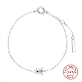 925 Sterling Silver Bee Wing Bracelet, Thin Wrist Chain for Women